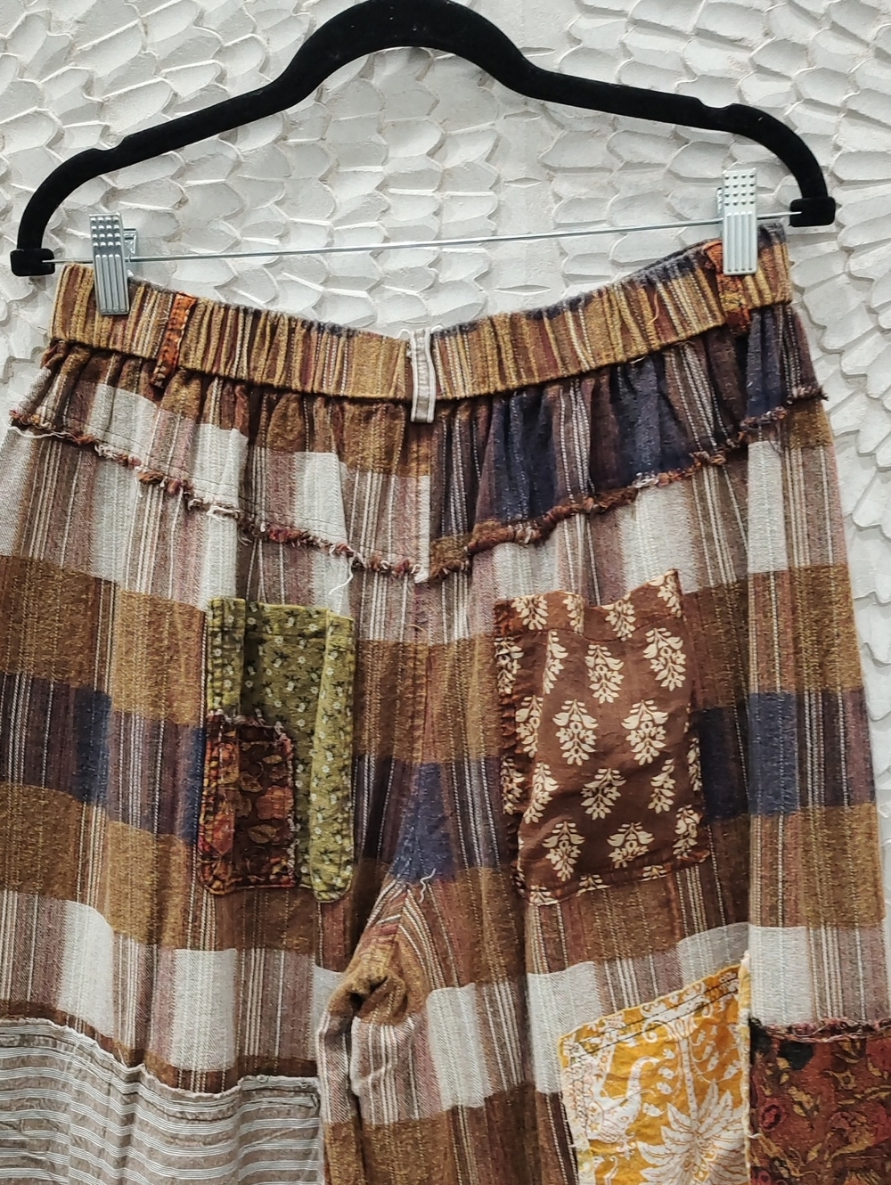 Oli & Hali Brown Multi Patchwork Distressed Vintage Wash Pants - Picture 8 of 8